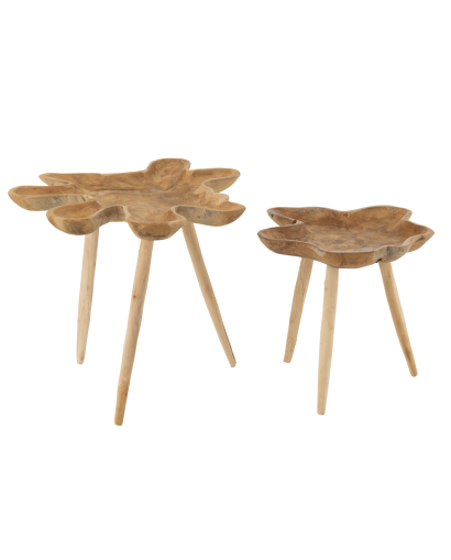 Set 2 Tables Gigognes Splash Bois De Teck - Naturel