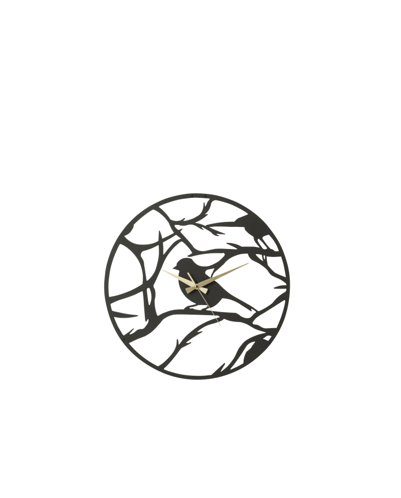 Horloge Oiseau Metal - Noir