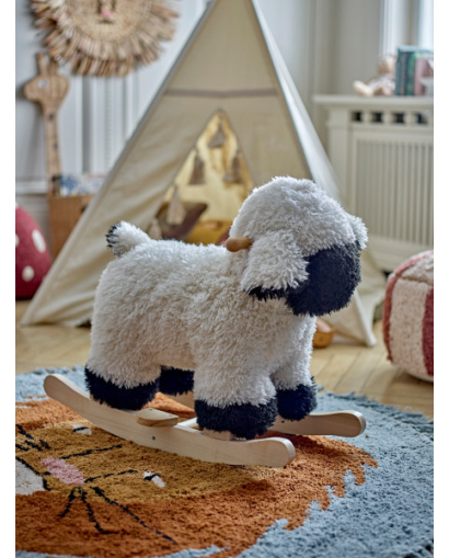 Tapis Bloomingville Leroy en Coton - Bleu