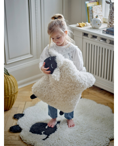 Tapis Bloomingville Dolly en Laine - Blanc et Noir