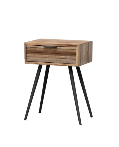 Table de Chevet 1 Tiroir Pocket Bois de teck - Naturel