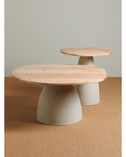 Table d'appoint Aphrodite - Naturel et Blanc