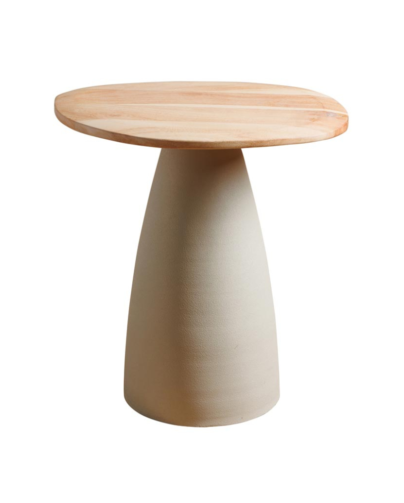 Table d'appoint Aphrodite - Naturel et Blanc