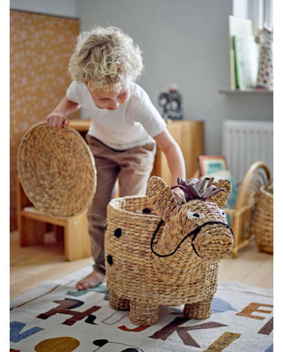 Panier Bobbi avec couvercle Bloomingville - Nature