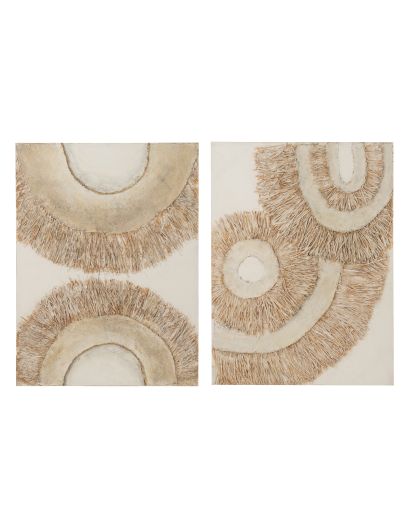 Assortiment De 2 Décorations Murales Ibiza - Crème et Blanc