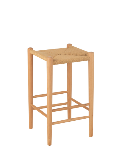 Tabouret de bar Orient en Bois De Hêtre et Corde - Naturel