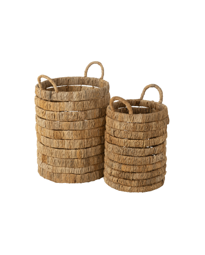 Set De 2 Paniers Cylindres Jacinthe D'eau - Naturel