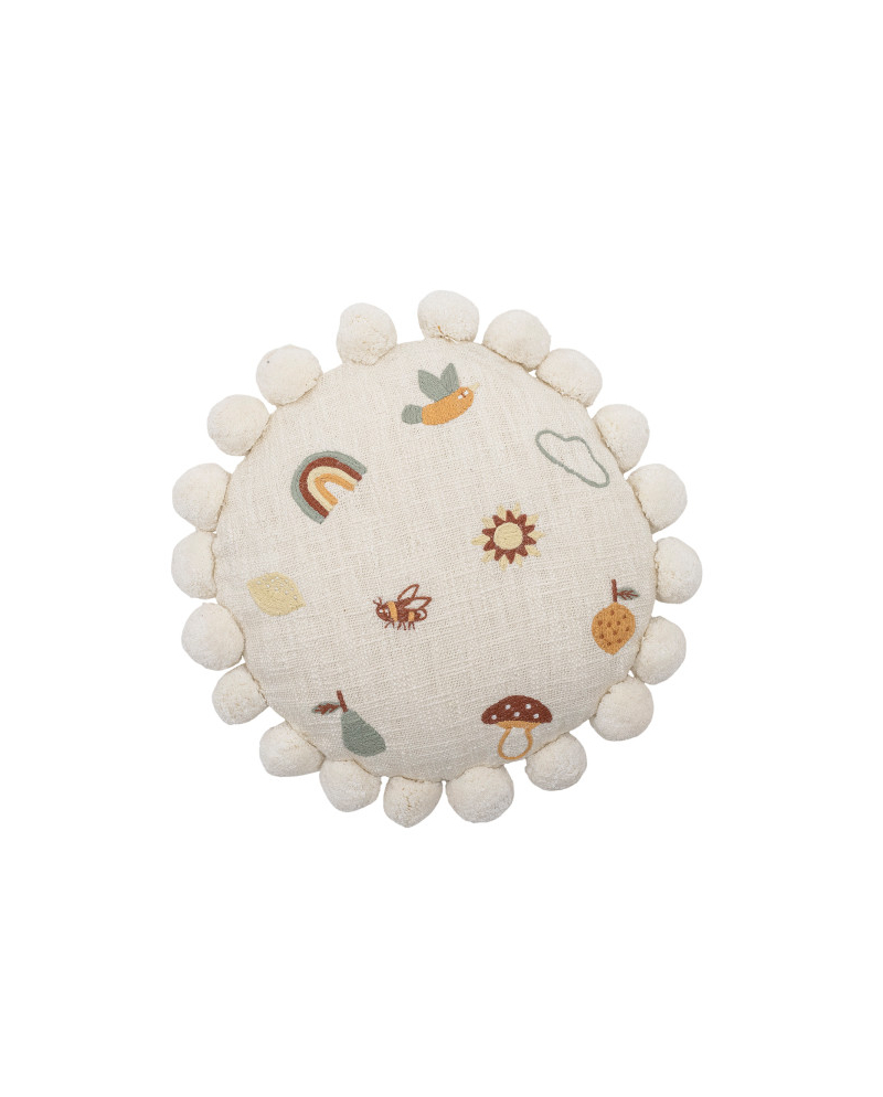 Coussin Bloomingville Agnes en Coton - Blanc