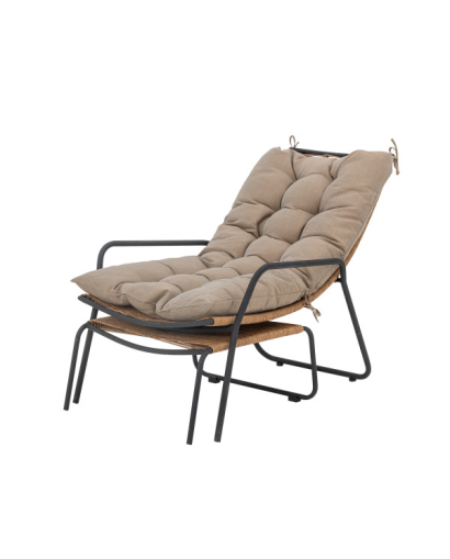 Chaise Longue Boel avec Tabouret Bloomingville - Nature