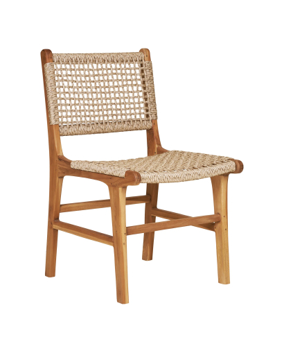 Lot de 2 Chaises Derby en Teck Sans Accoudoirs - Naturel