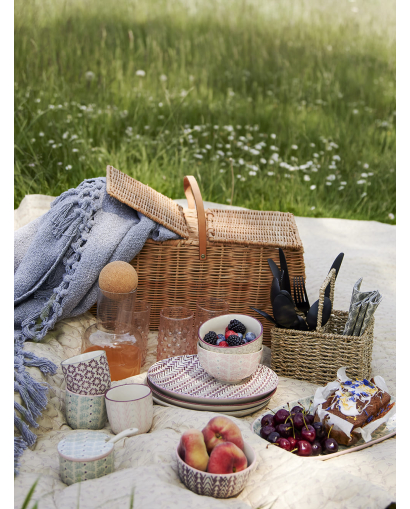 Panier avec couvercle Bloomingville Gor en Rotin - Naturel