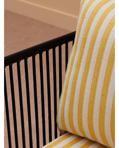 Chaise à accoudoirs rayures Springs - Noir et Jaune