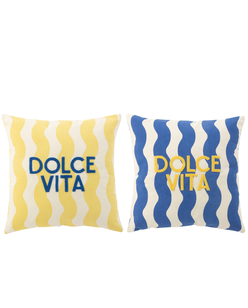 Assortiment de 2 coussins Dolce Vita - Bleu et Jaune Assortiment de 2 coussins Dolce Vita - Bleu et Jaune