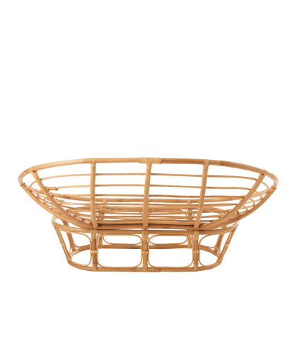 Canapé Roni en Rotin avec Coussin - Naturel et Blanc