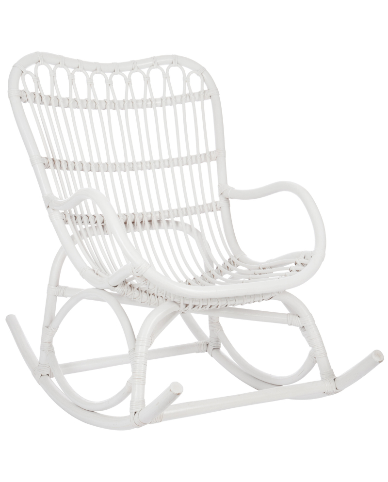 Fauteuil A Bascule Rotin Blanc Mat Fauteuil A Bascule Rotin Blanc Mat