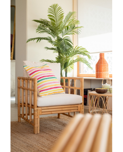Coussin Cocoon Lignes en Coton - Multi couleurs