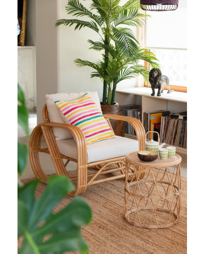 Coussin Cocoon Lignes en Coton - Multi couleurs