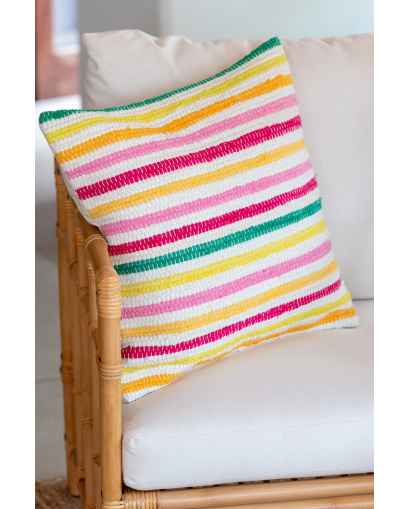 Coussin Cocoon Lignes en Coton - Multi couleurs