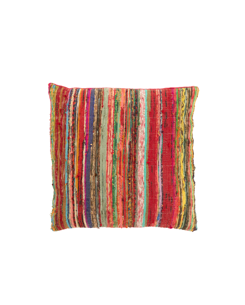 Coussin Chindi Carré en Coton et Polyester - Multi couleurs Coussin Chindi Carré en Coton et Polyester - Multi couleurs