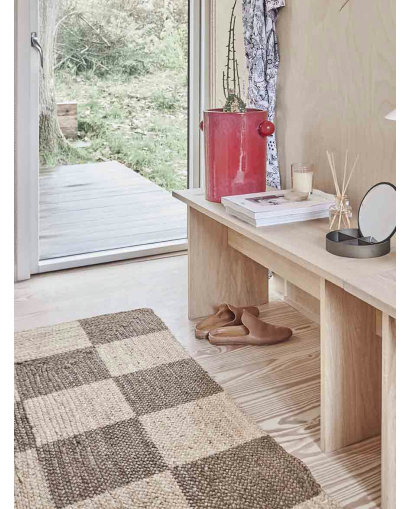 Tapis d'échecs en Jute OYOY - Naturel