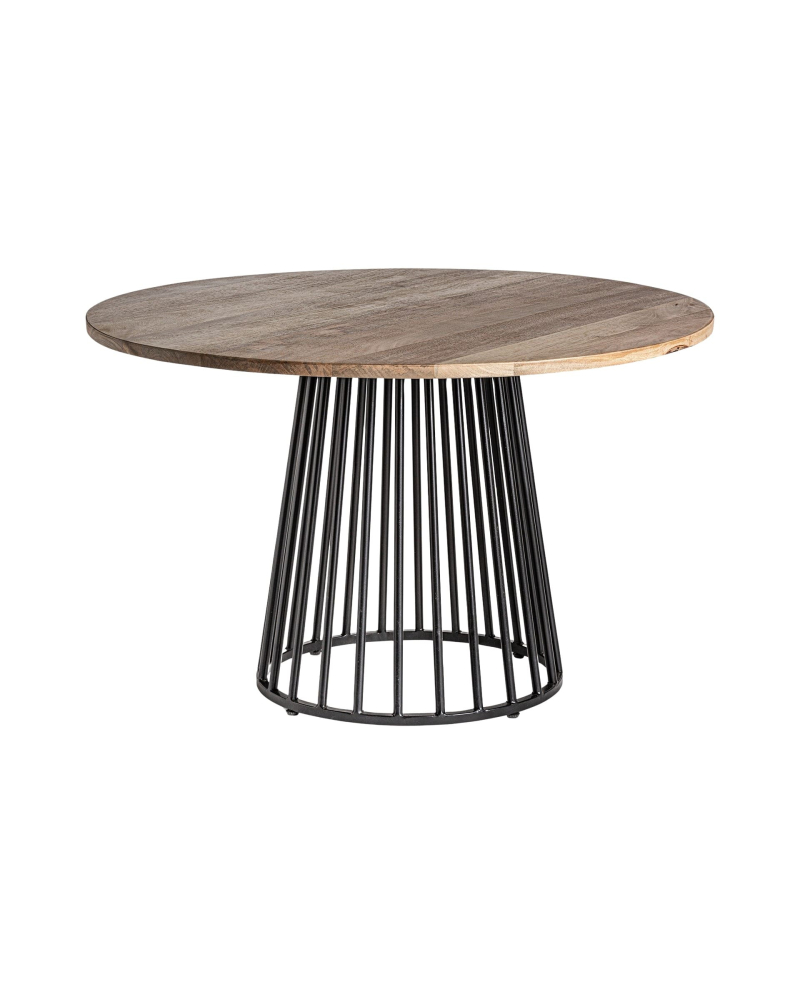Table de Salon Ronde Weyer en Bois de manguier - Naturel et Noir Table de Salon Ronde Weyer en Bois de manguier - Naturel et Noir