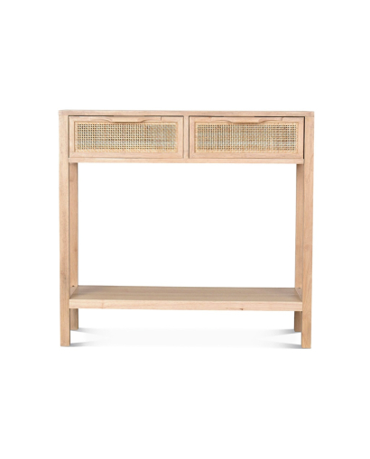 Console 2 tiroirs Juju en cannage - Naturel - Taille S