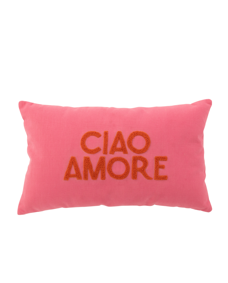 Coussin Ciao Amore en Coton - Rose et Orange Coussin Ciao Amore en Coton - Rose et Orange