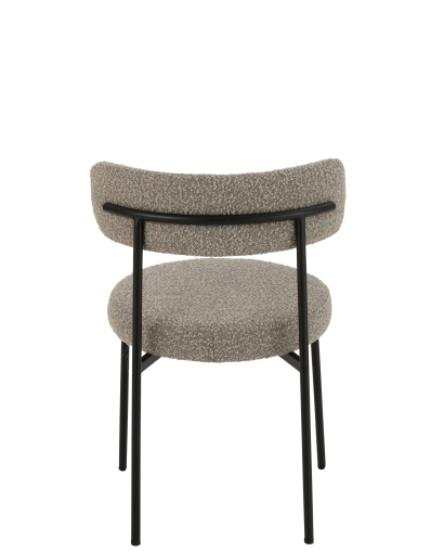 Chaise Boucle en Polyester - Gris et Noir