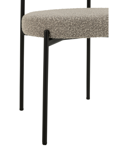 Chaise Boucle en Polyester - Gris et Noir