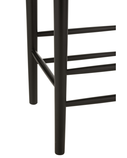 Tabouret de bar Orient en Bois De Hêtre et Corde - Noir