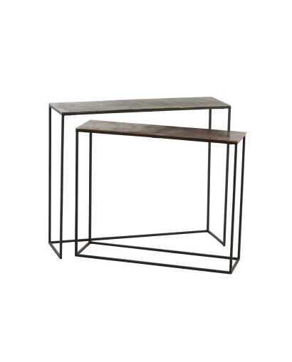 Set de 2 Consoles Rectangulaires en Aluminium - Noir