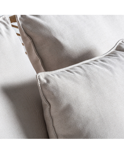 Canapé Sofa Plissé en Rotin - Naturel et Beige