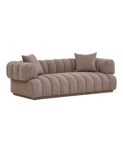 Canapé Sofa Aurora avec 2 coussins - Marron