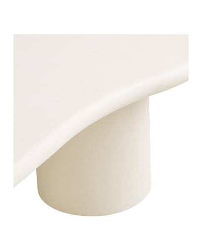 Table Basse Palmera en Mdf et Ciment - Blanc cassé