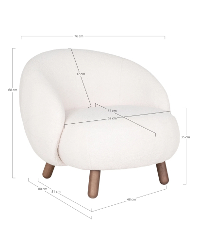 Fauteuil lounge Savona - Blanc