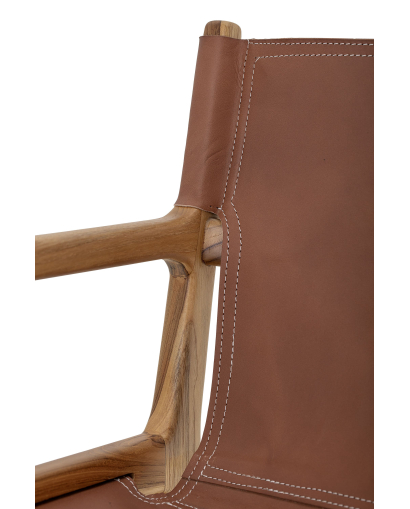 Chaise de salon Bloomingville Ollie en Cuir - Marron