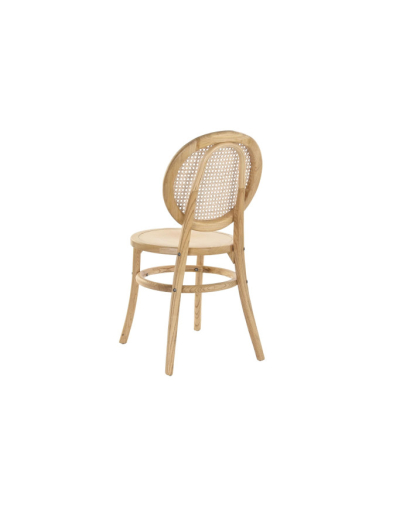 Chaise Medal en Bois d'Orme et Rotin - Naturel