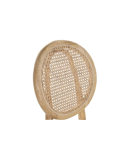 Chaise Medal en Bois d'Orme et Rotin - Naturel