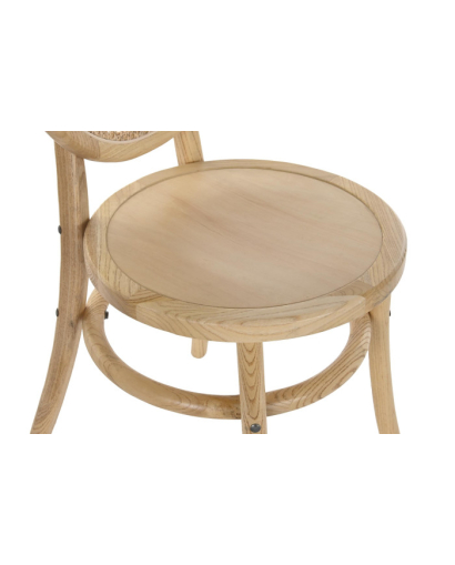 Chaise Medal en Bois d'Orme et Rotin - Naturel