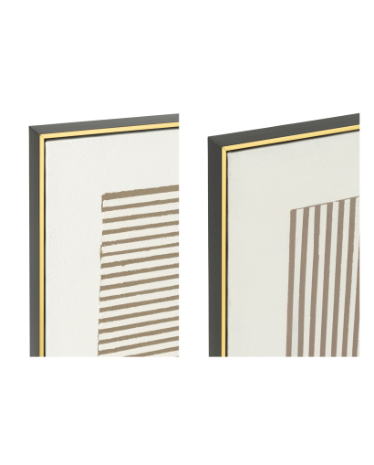 Assortiment de 2 Tableaux Lame - Écru et Taupe