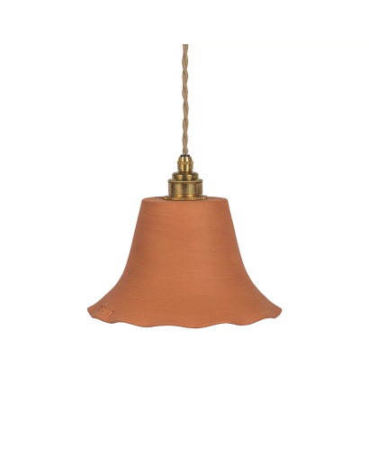 Suspension dentelée Elodie en terre cuite - Ocre