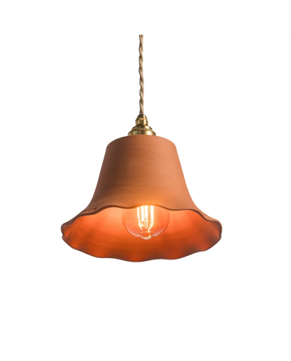 Suspension dentelée Elodie en terre cuite - Ocre