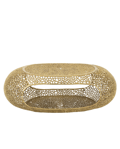 Table Basse Ovale en Aluminium - Or - Taille L
