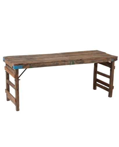 Console vieillie en bois recyclé – Marron