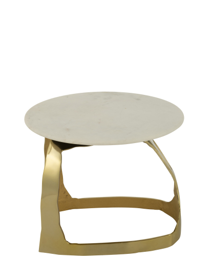 Table D'appoint en Aluminium et Pierre - Or et Blanc - Taille S