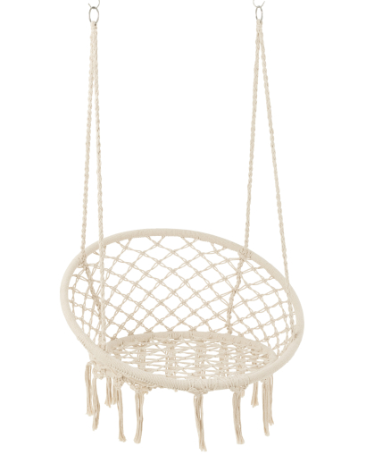 Balancelle en Macramé et Floches Polyester - Beige