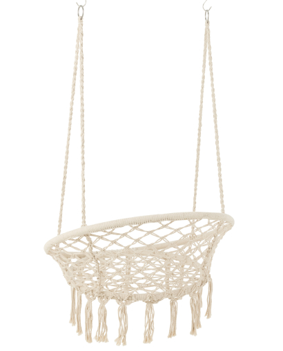 Balancelle en Macramé et Floches Polyester - Beige