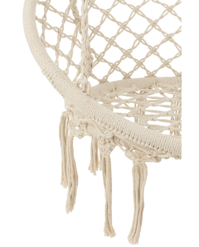 Balancelle en Macramé et Floches Polyester - Beige