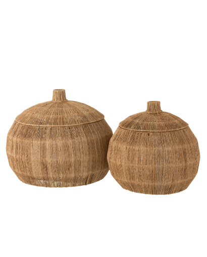 Set de 2 Paniers Dantya Arrondis en Jute - Naturel