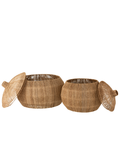 Set de 2 Paniers Dantya Arrondis en Jute - Naturel
